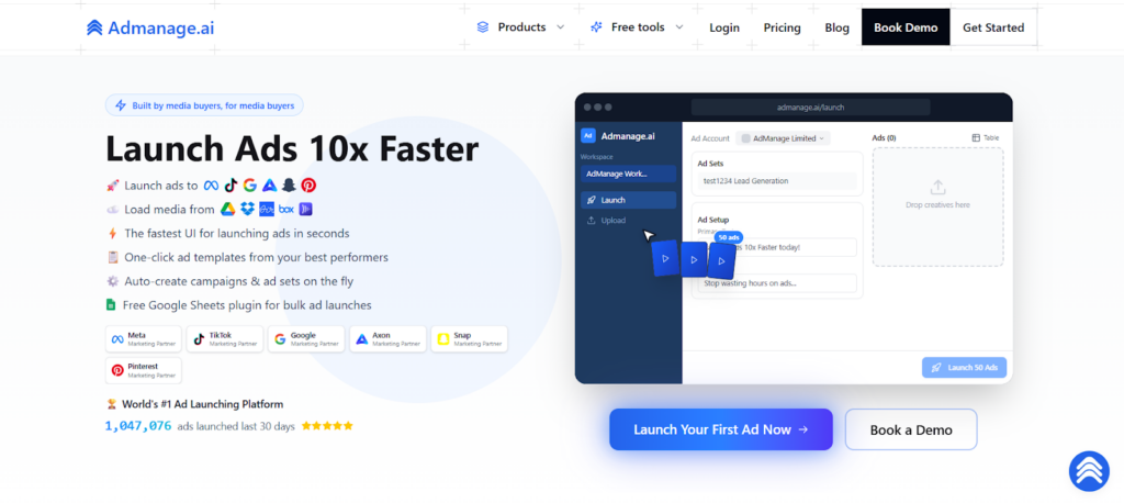 One of the Bulk Meta Ads Launcher Tools, Admanage